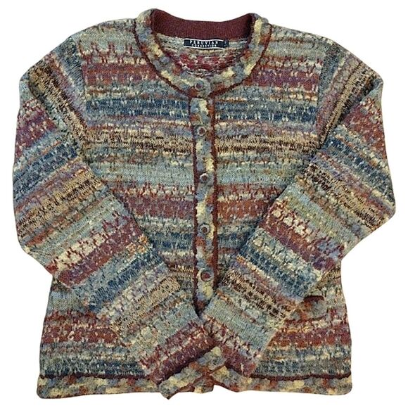 VTG Peruvian Connection Baby Alpaca Blend Cardigan Sweater, Small, Multicolored - Picture 2 of 6